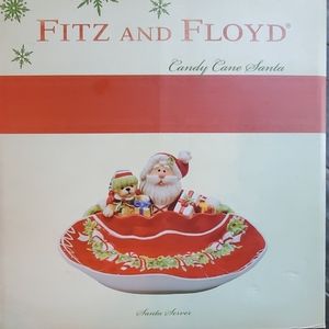 Fitz And Floyd Candy Cane Santa Server